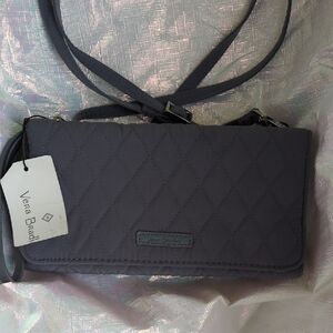 Vera Bradley Charcoal Quilted Crossbody/Wristlet Wallet